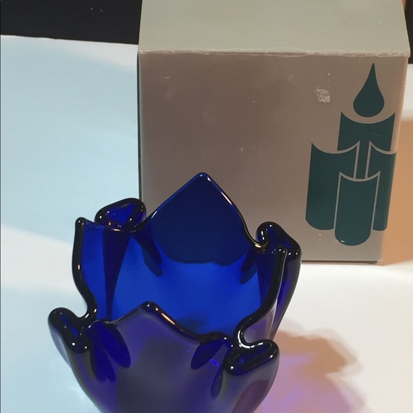 Partylite Cobalt Blue Glass Candle Holder - Picture 5 of 8